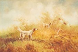 EUGENE KINGMAN (1909-1975) SETTERS AND PHEASANTS IN THE WOOD