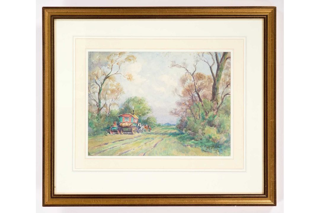 JRS PARK (19TH/20TH CENTURY) CARAVAN ON A COUNTRY TRACK - Image 2 of 3
