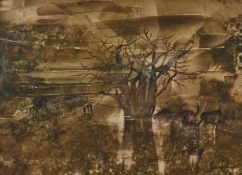 GORDON VORSTER (SOUTH AFRICAN, 1924-1988) ORYX AMONGST TREES