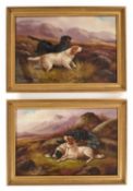 ROBERT CLEMINSON (1864-1903) A PAIR OF VIEWS OF SETTERS ON ON THE SHOOT