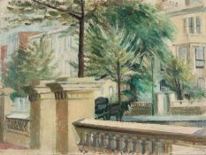 MODERN BRITISH SCHOOL (19TH/20TH CENTURY) A STREET VIEW IN LONDON, HORSEGUARDS STUDY VERSO