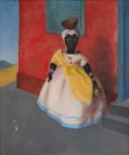 EARLY 20TH CENTURY AMERICAN SCHOOL PORTRAIT OF A CARIBBEAN LADY, POSSIBLY CUBA