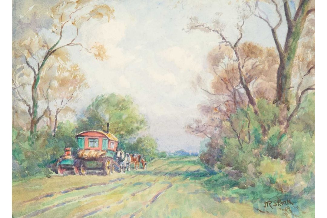 JRS PARK (19TH/20TH CENTURY) CARAVAN ON A COUNTRY TRACK - Image 1 of 3