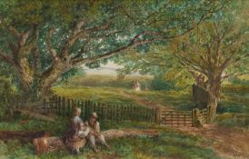 EDMUND MORISON WIMPERIS (1835-1900) ON THE COUNTRY PATH