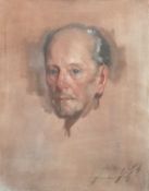 ATTRIBUTED TO MARCUS HODGE (BORN 1966) PORTRAIT STUDY OF MR WARRINGTON SENIOR