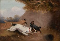 CIRCLE OF HENRY THOMAS ALKEN (1784-1851) A PAIR OF HUNTING SCENES, TERRIERS AND SETTERS