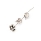 AN ITALIAN SILVER MODEL OF A ROSE