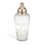 GOLFING INTEREST: A LARGE AMERICAN STERLING SILVER MOUNTED COCKTAIL SHAKER