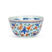 A DUTCH DELFT POLYCHROME PUNCH BOWL 18TH CENTURY