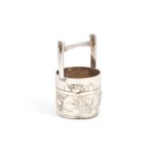 A JAPANESE SILVER SUGAR BUCKET MEIJI PERIOD (1868-1912)