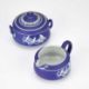 A WEGDWOOD BLUE JASPER SUCRIER AND CREAM JUG - Image 2 of 3