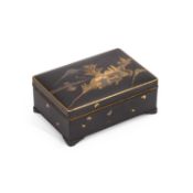 A JAPANESE IRON KOMAI-STYLE CIGARETTE BOX