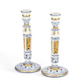 A RARE PAIR OF WEDGWOOD 'CINQUE CENTO' CANDLESTICKS CIRCA 1876