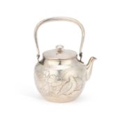 A JAPANESE SILVER KETTLE MEIJI PERIOD (1868-1912)