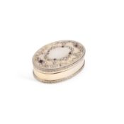A FRENCH SILVER AND GEM-SET OVAL BOX SIGNED BOUCHERON PARIS