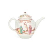 A LOWESTOFT TEAPOT AND COVER CIRCA 1775-80
