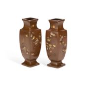 A PAIR OF JAPANESE BRONZE VASES MEIJI PERIOD (1868-1912)