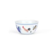 A CHINESE PORCELAIN 'CHICKENS' TEA BOWL