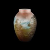 ÉMILE GALLÉ (FRENCH, 1846-1904), A CAMEO GLASS LANDSCAPE VASE