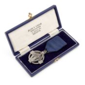 A SILVER MASONIC 1914-18 HALLSTONE JEWEL