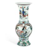 A CHINESE WUCAI BALUSTER VASE