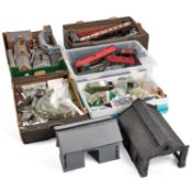 A LARGE COLLECTION OF MODEL RAILWAY ROLLING STOCK, BUILDINGS AND ACCESSORIES