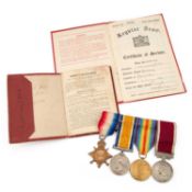 A FIRST WORLD WAR TRIO AND LONG SERVICE AND GOOD CONDUCT (L.S.G.C) MEDAL GROUP