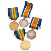 TWO FIRST WORLD WAR OFFICER MEDAL PAIRS