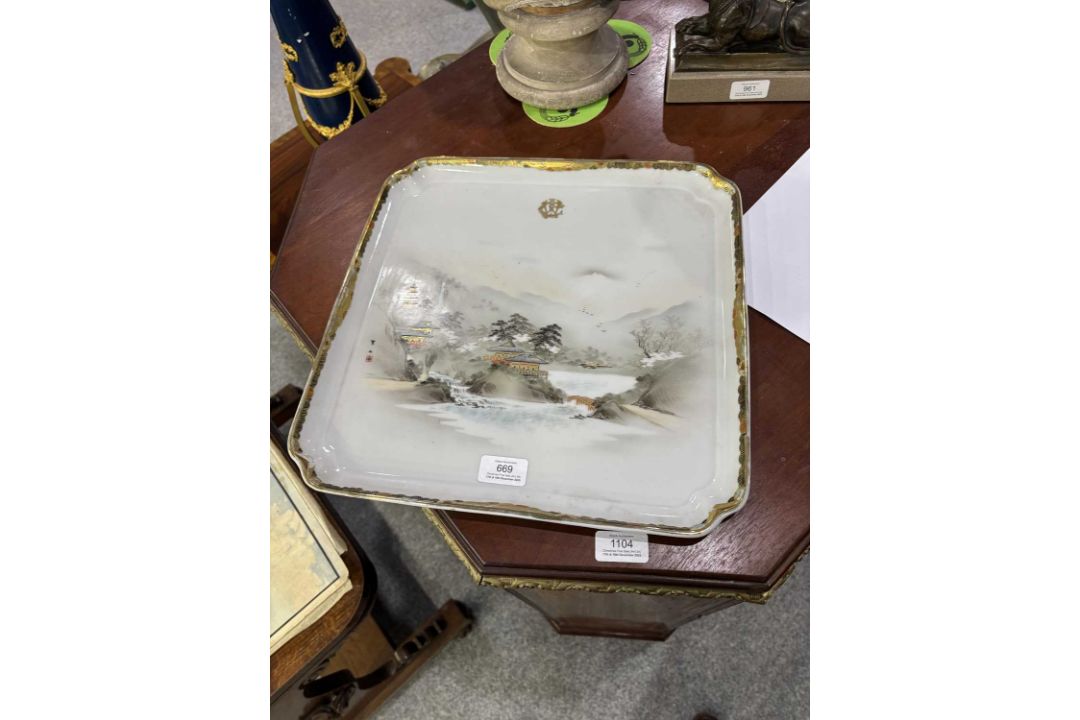 A JAPANESE KUTANI PORCELAIN TRAY MEIJI PERIOD - Image 5 of 8