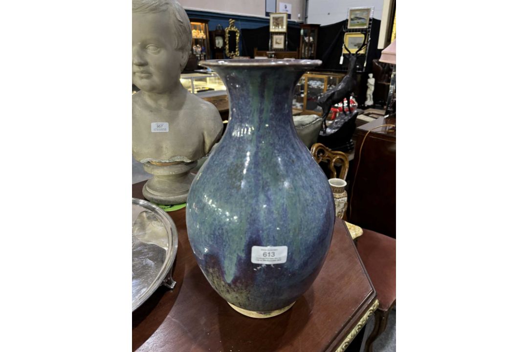 A CHINESE FLAMBE GLAZED VASE - Image 9 of 10