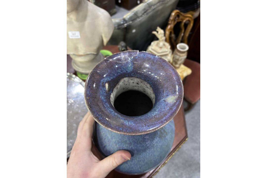 A CHINESE FLAMBE GLAZED VASE - Image 10 of 10