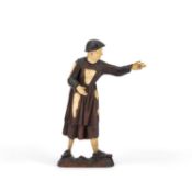 A GERMAN BONE AND BOXWOOD FIGURE, 17TH/ 18TH CENTURY