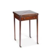 AN EDWARDIAN INLAID MAHOGANY ENVELOPE CARD TABLE