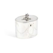 A GEORGE III SILVER TEA CADDY