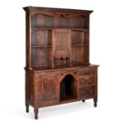 AN ARTS AND CRAFTS OAK DRESSER AND RACK