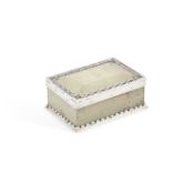 AN ARTS AND CRAFTS SILVER-MOUNTED SHAGREEN CIGARETTE BOX