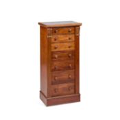 A VICTORIAN MAHOGANY WELLINGTON CHEST