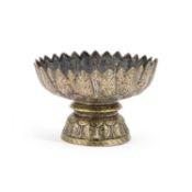 A FINE THAI SILVER-GILT AND NIELLO FOOTED DISH