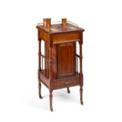 A LATE VICTORIAN WALNUT SMOKER'S CABINET GILLOW & CO