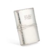A LARGE ARTS AND CRAFTS SILVER SPIRIT FLASK