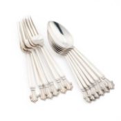 JOHAN RHODE FOR GEORG JENSEN, A SET OF STERLING SILVER ACANTHUS PATTERN FLATWARE