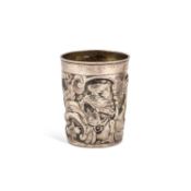 AN 18TH CENTURY RUSSIAN SILVER BEAKER