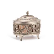 AN 18TH CENTURY ITALIAN SILVER TEA CADDY