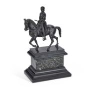 AFTER ANDREA DEL VERROCCHIO (ITALIAN, 1435-1488) A 19TH CENTURY ITALIAN GRAND TOUR BRONZE EQUESTRIAN