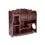 A JAPANESE CARVED WALL-HANGING SHODANA (DISPLAY SHELVES), EARLY 20TH CENTURY
