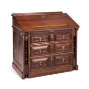 AN UNUSUAL 18TH CENTURY OAK BUREAU