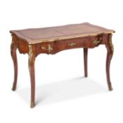 A FINE 19TH CENTURY ORMOLU-MOUNTED, LEATHER-INSET AND ROSEWOOD BUREAU PLAT