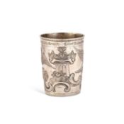 AN 18TH CENTURY RUSSIAN SILVER BEAKER