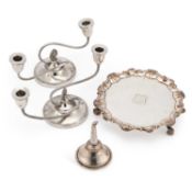 A GROUP OF SILVER-PLATED ITEMS