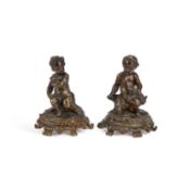 A PAIR OF 19TH CENTURY FRENCH BRONZE FIGURES OF PUTTI